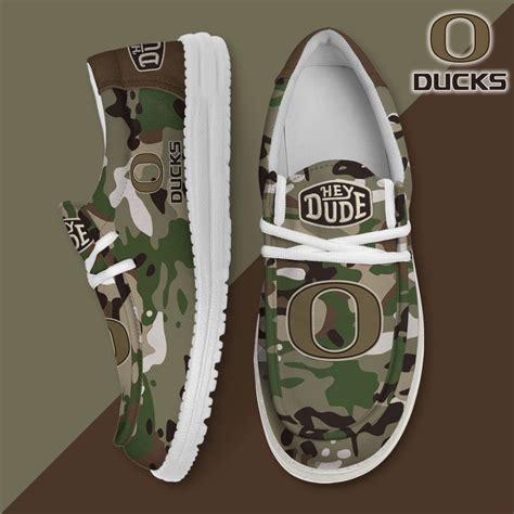 Oregon Ducks Camouflage Football Hey Dude Canvas Loafer Shoes – Nousty