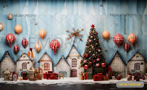 Winter Village Christmas Printed Backdrop