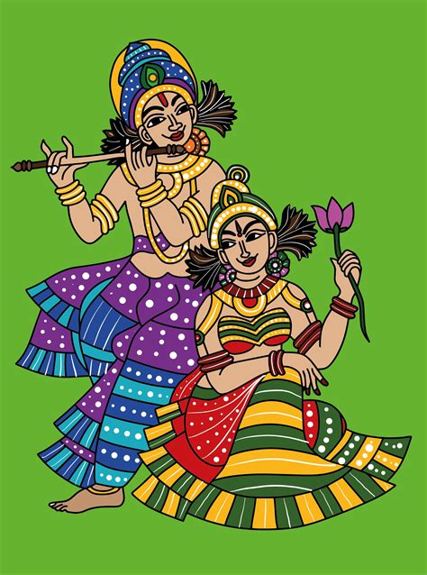 Radha Krishna Kalamkari Art DIY Canvas Base for Painting– Hobby Decor ...