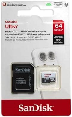 SanDisk Ultra MicroSDXC 64 GB UHS-I Class 10 Memory Card + SD Adapter ...