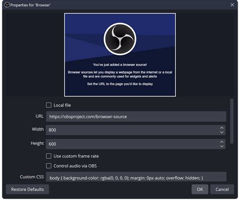 Browser Source 的图像结果