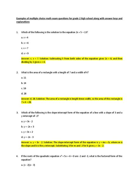 Image result for Multiple Choice Math