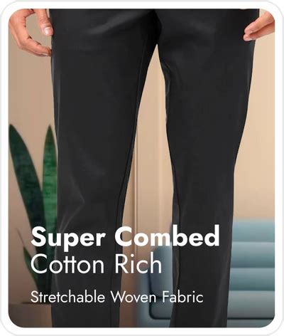 Buy Super Combed Cotton Rich Elastane Stretch Woven Fabric Slim Fit All ...