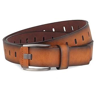 Buy Zacharias Men's Faux Leather Belt t-1620 (Tan) at Amazon.in
