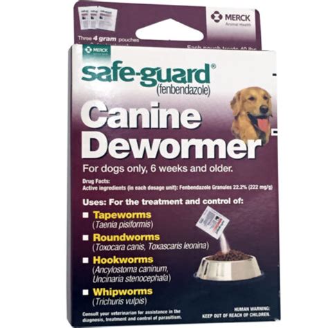 Buy Safe Guard Fenbendazole Canine Dewormer Dogs 4 Gram (3 Packets ...