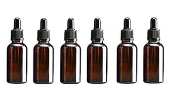 TUPWEL 30Ml: 6Pcs Empty Amber Glass Dropping Bottles Vial Containers ...