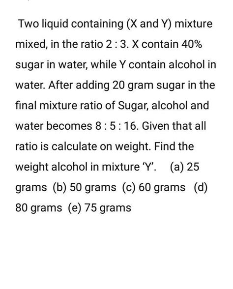 Two liquid containing (X and Y) mixture mixed in the ratio 2:3.X ...