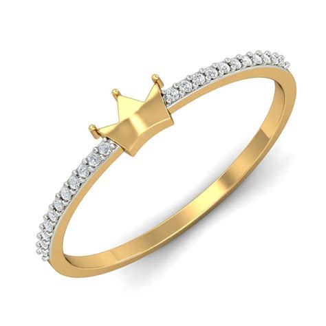 KuberBox 18KT Yellow Gold Crown Ring for Women : Amazon.in: Fashion