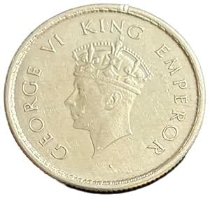 1939 British India Silver Half Rupee Coin, King George VI, Bombay Mint ...