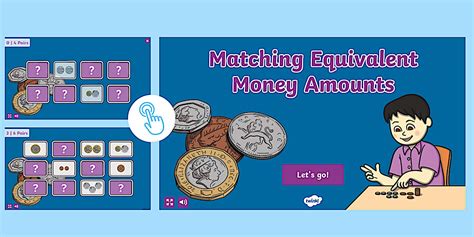Matching Equivalent Money Amounts in GBP Interactive Game - Twinkl