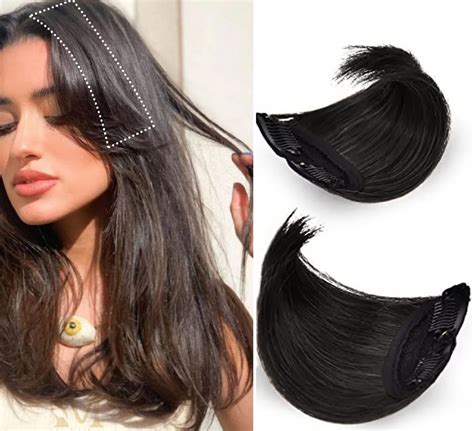 Ekan 2 Clip Synthetic Hair Extension Volumizer for Women Girls for Bald ...