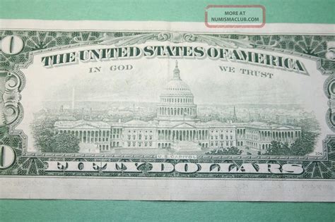 1981 Fifty Dollar Bill Old Small Head Design 50 Note From Frb York, Ny