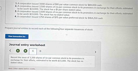 Solved: A corporation issued 7,000 shares of $10 par value common stock ...
