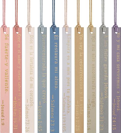 Amazon.com: Skyygemm 10 Pcs Spanish Bible Bookmarks for Women Leather ...