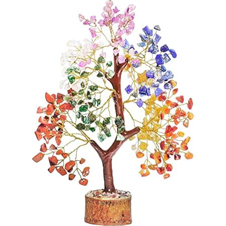 ATRIKYA Seven Chakra Tree Crystal Gemstone Tree for Vastu Fengshui Home ...