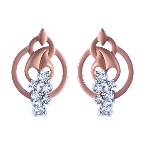 18K Unique Rose Gold Diamond Stud Earrings | Diamond Collection | PC ...