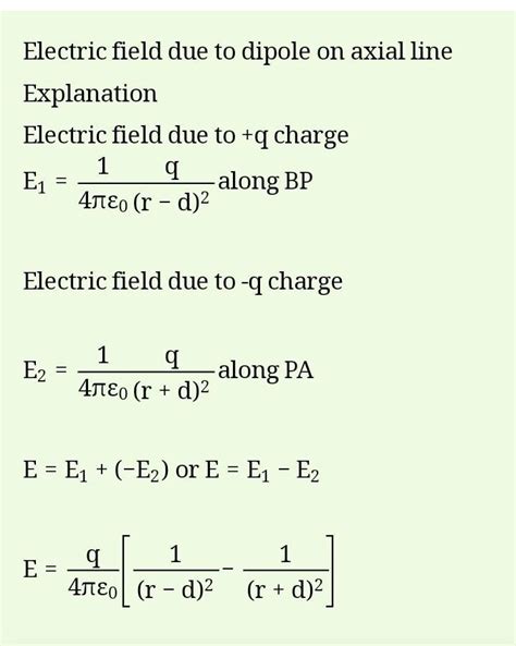 define electric field dipole derive an expression for electric field ...