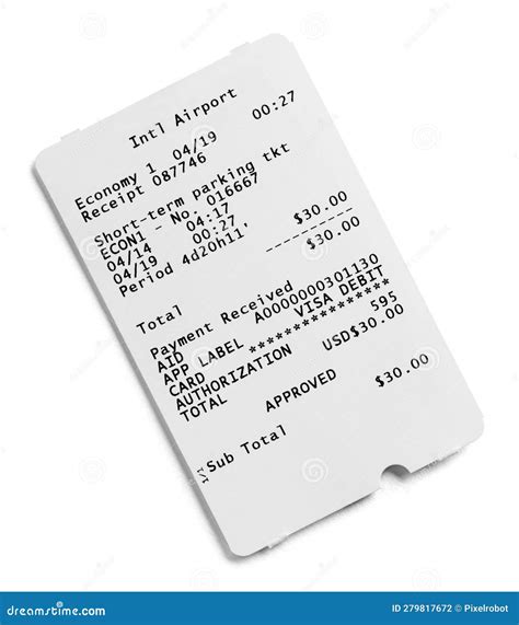 Parking Garage Receipt Ticket Stock Photo - Image of ticket, card ...