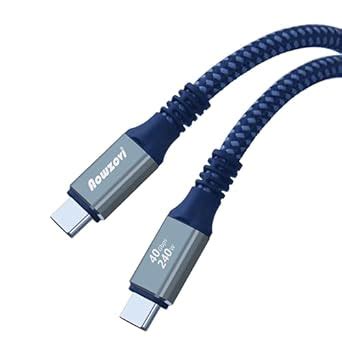 Aowzovi Thunderbolt 4 Cable, 40Gbps Data Transfer,5ft/1.5m Cable,240W ...