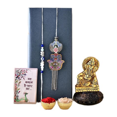 Buy CraftVatika Evil Eye Pair Rakhi with Gift Combo Set of 1 for ...