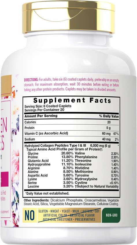 Collagen with Vitamin C | 6000mg | 120 Capsules | Multi Collagen ...