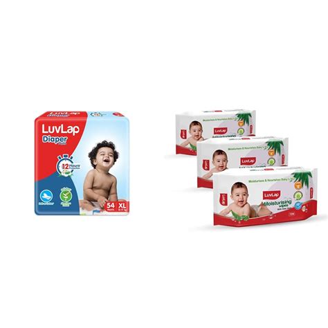 Buy LuvLap Baby Diaper Pants XL Size (Extra Large) Pack of 54 Count, 12 ...