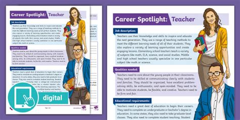 Career Spotlight: Teacher Activity | Twinkl USA - Twinkl