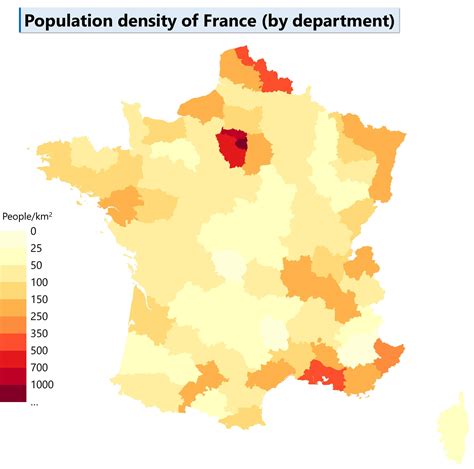 France Population Map - Guide of the World