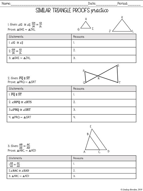 Proving Similar Triangles Worksheet - Printable Word Searches