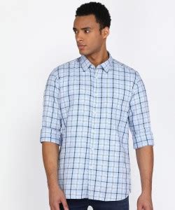 PARX Men Checkered Casual Blue Shirt - Buy PARX Men Checkered Casual ...