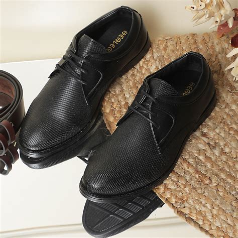 Buy Healers Black Formal Lacing Derby Shoes For Men DERBO-10E By Liberty