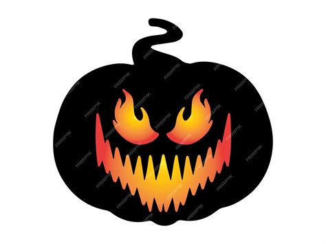 Premium Vector | Halloween pumpkin scary face illustration