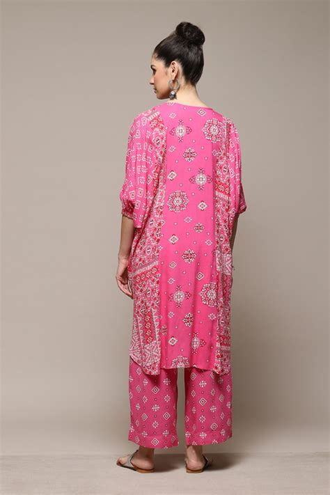 Fuchsia Rayon Straight Printed 2 Piece Set