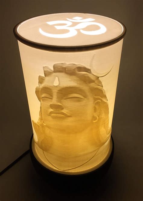 Synergistics Adiyogi Shiv lamp - 3D Printed lamp - H200mmXD130mm ...