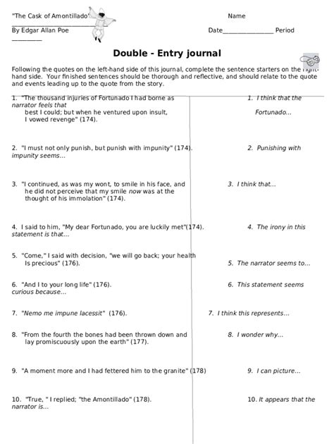 The Cask of Amontillado by Edgar Allan PoeSetting & Tone - pvhs ...