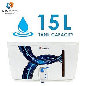 Kinsco Aqua Zing 15 Litre Tank RO + UV + UF + TDS Adjuster Pure Water ...