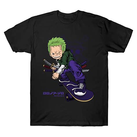 Buy Roronoa Zoro Skate One Piece Luffy Nami Sanji Zoro Anime T-Shirt ...