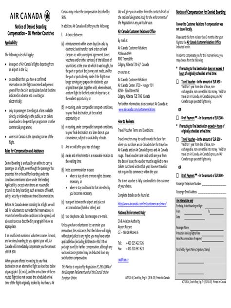 Remplissable En Ligne Compensation EU Member Countries Fax Email ...