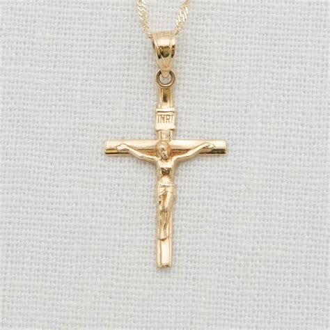 14k Gold Crucifix with Chain – Baby Beau and Belle