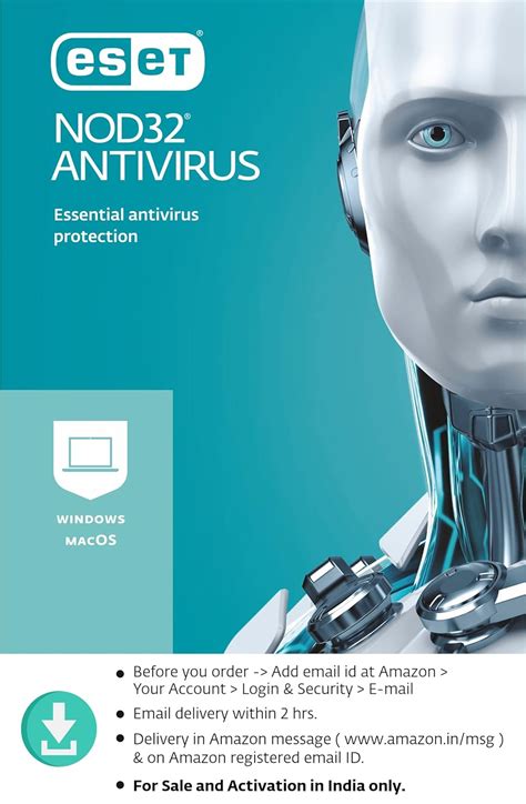 Eset NOD32 Antivirus Latest Version - 1 PC, 1 Year (Email Delivery in 2 ...