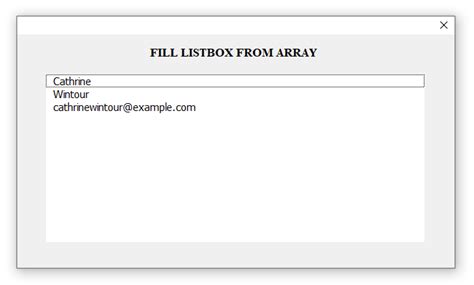 Image result for VBA ListBox to Array
