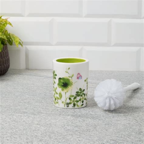 Buy HUDSON RAINFOREST Printed Ceramic Round Toilet Brush Holder from ...