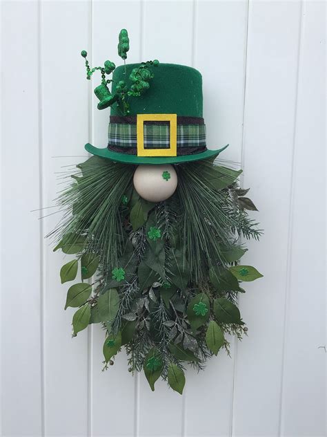 St. Patricks Day Gnome Wreath, Saint Patricks Day Wreath, St. Pattys ...