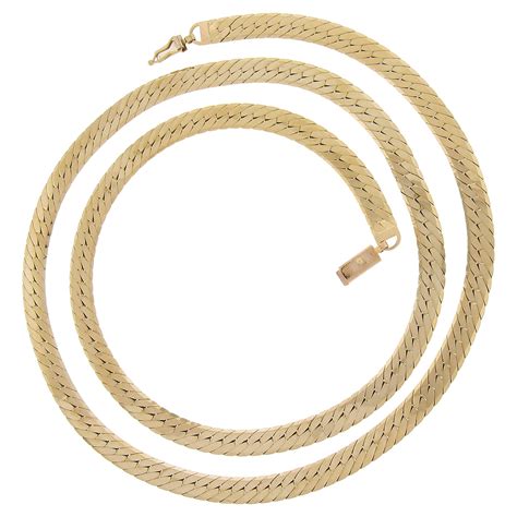 Italian 14k Gold 5mm 16" Polished Flat Herringbone Thick Link Chain ...
