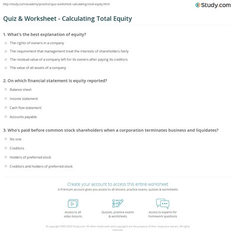 How To Calculate Total Equity