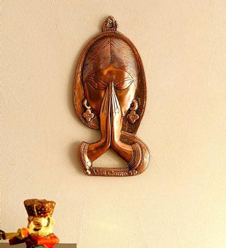 Buy WORLD OF CRAFT Welcome Namaste Lady Face Door Metal Wall Hanging ...