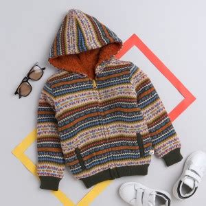 Yellow Apple Striped Hooded Neck Casual Baby Boys Reversible Multicolor ...