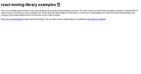 React Testing Library Tutorial 的图像结果