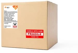 SMARTSON Fragile "Handle With Care " Label / Caution Label Gumming ...