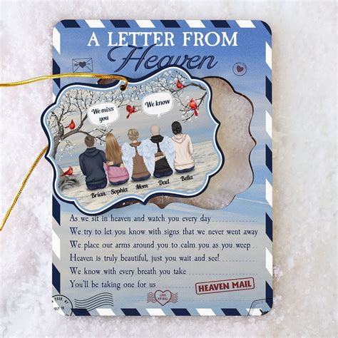 Letter From Heaven - Personalized Christmas Wooden Card With Pop Out O ...